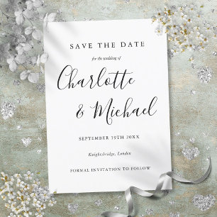 Invitación Firma moderna Boda Guardar la fecha