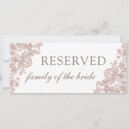 Invitación Firma reservada de la familia rosa lace boda