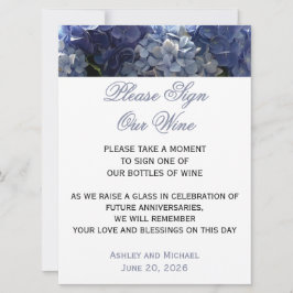 Invitación Firme Nuestro Vino Señal de Hortensias