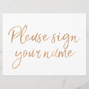 Invitación "Firme su nombre" Sello de Rosa Dorada con Estilo