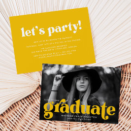 Invitación Firme tipografía Partido de Graduación de Fotograf