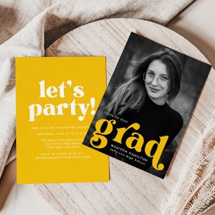 Invitación Firme tipografía Partido de Graduación de Fotograf