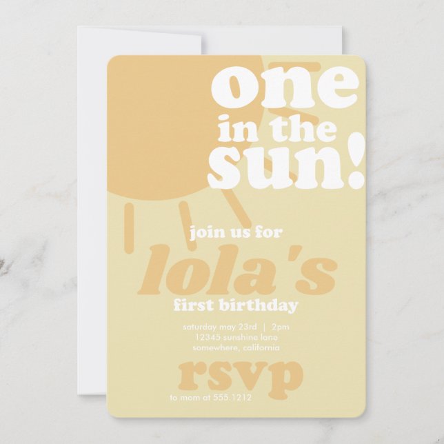 Invitación First Birthday Invite (Anverso)