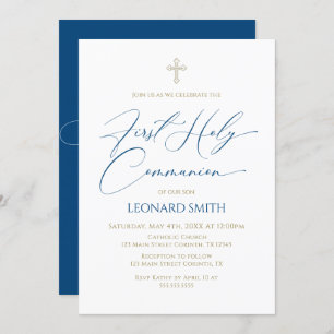Invitación First Communion  blue Invitation