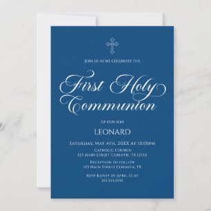 Invitación First Communion Blue Invitation