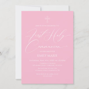 Invitación First Communion Pink Invitation