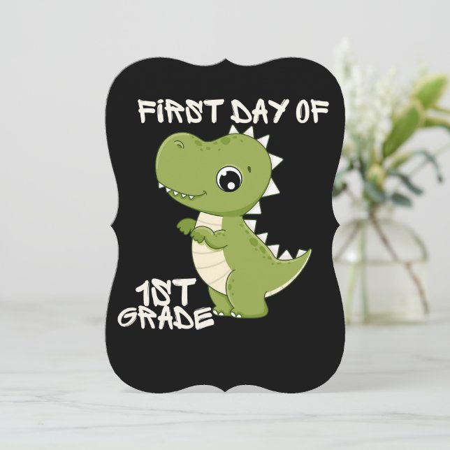Invitación first day of school, first day of first grade (Anverso de pie)