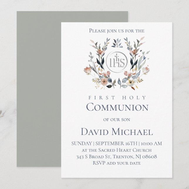 Invitación First Holy Communion  (Anverso / Reverso)