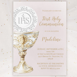 Invitación First Holy Communion Chalice Host
