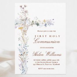 Invitación First Holy Communion floral cross