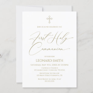 Invitación First Holy Communion gold Invitation