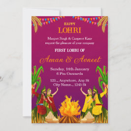 Invitación First Lohri Celebration Invitation Card