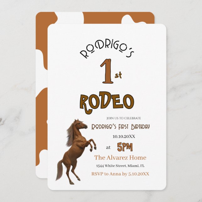 Invitación First Rodeo (Anverso / Reverso)