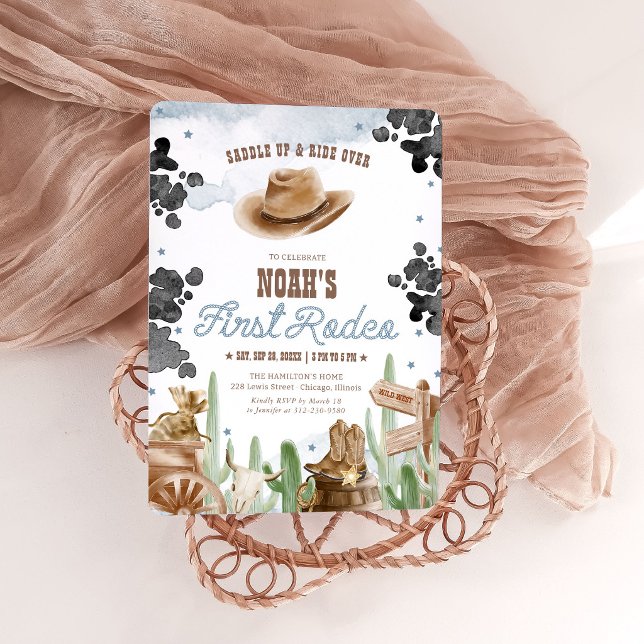 Invitación First Rodeo 1st Birthday Rustic Wild West Boy (Subido por el creador)