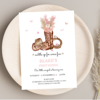 Invitación First Rodeo Birthday