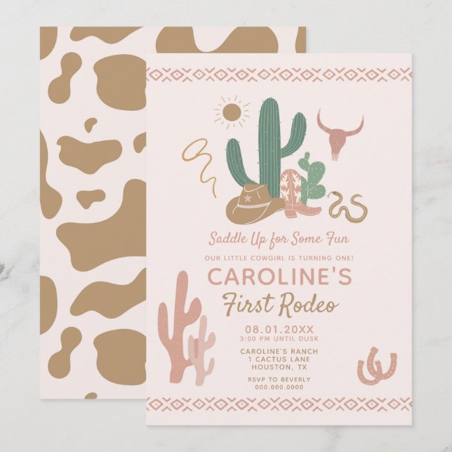 Invitación First Rodeo Birthday Invitation (Anverso / Reverso)