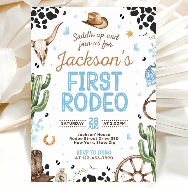 Invitación First Rodeo Birthday Invitation for Boy (Subido por el creador)