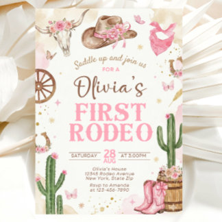 Invitación First Rodeo Birthday Invitation Girl
