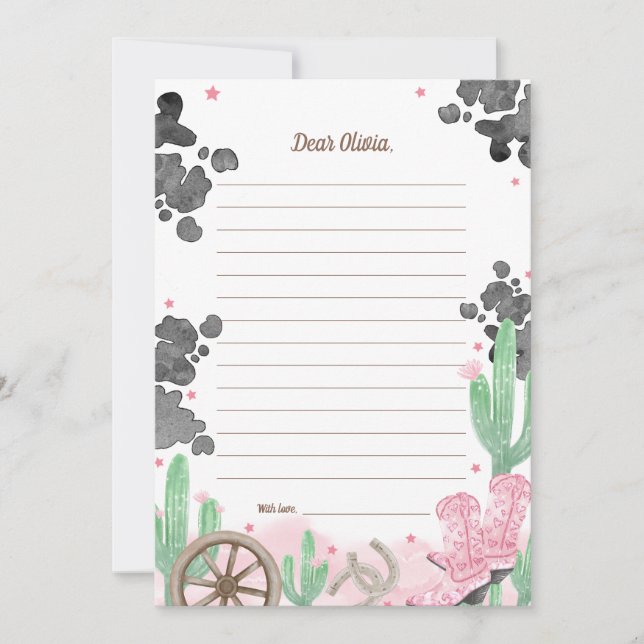 Invitación First Rodeo Boho Wild West Time Capsule Cards (Anverso)