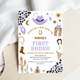 Invitación First Rodeo Cowbow Western 1st Birthday Invitation