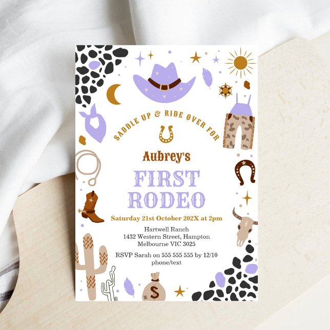 Invitación First Rodeo Cowbow Western 1st Birthday Invitation (Subido por el creador)
