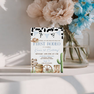 Invitación First Rodeo Cowboy Birthday Invitation