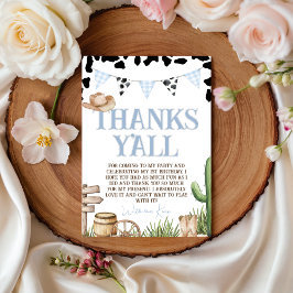Invitación First Rodeo Cowboy Thank You Card