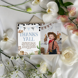 Invitación First Rodeo Cowboy Thank You Card Photo