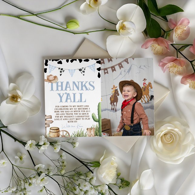 Invitación First Rodeo Cowboy Thank You Card Photo (Subido por el creador)