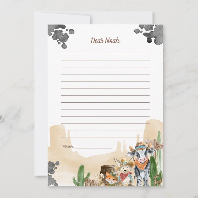 Invitación First Rodeo Rustic Wild West Time Capsule Cards (Anverso)