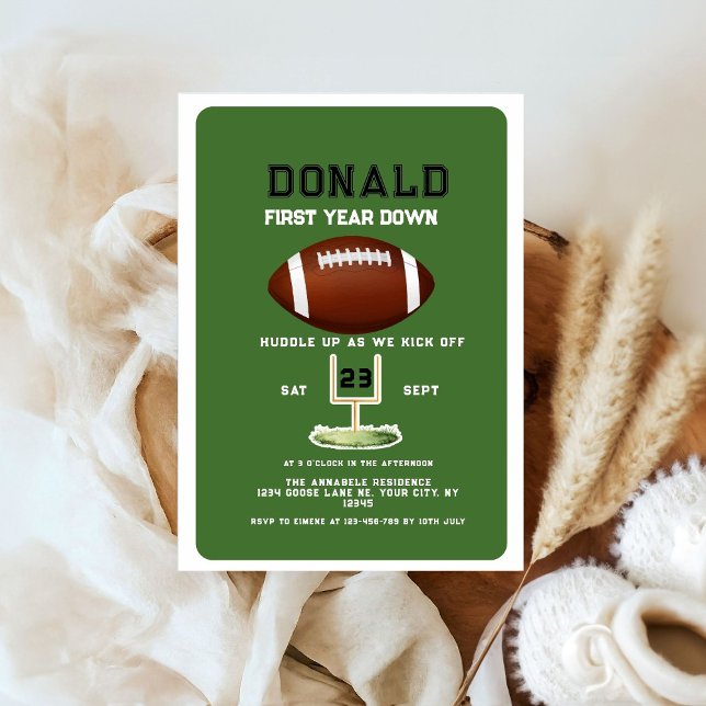 Invitación First Year Down Football 1st Birthday  (Subido por el creador)