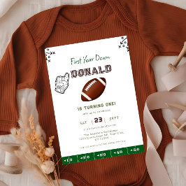 Invitación First Year Down Football 1st Birthday