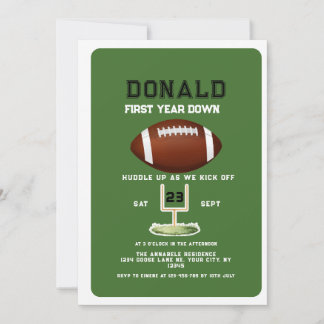 Invitación First Year Down Football 1st Birthday