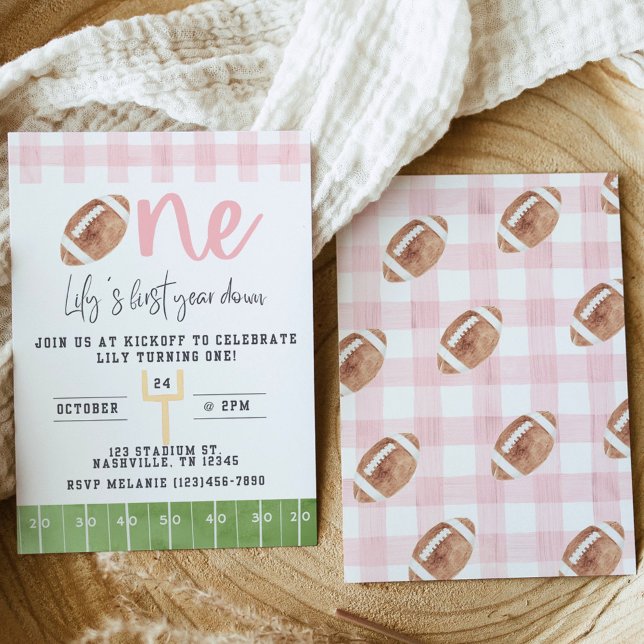Invitación First Year Down Football Invitation, First Birthda (Subido por el creador)