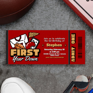Invitación First Year Down - Football Ticket