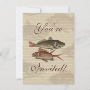 Invitación Fish Red Perch Fisher Art