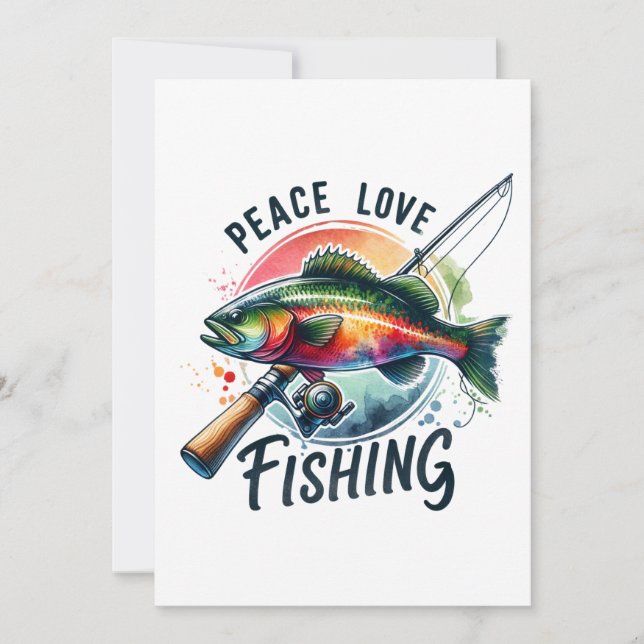 Invitación Fisher Regala Paz Amor Pesca (Anverso)