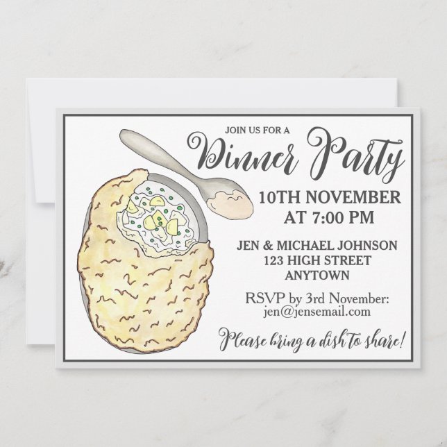 Invitación Fisherman's Fish Pie UK Pub Food Cuisine (Anverso)