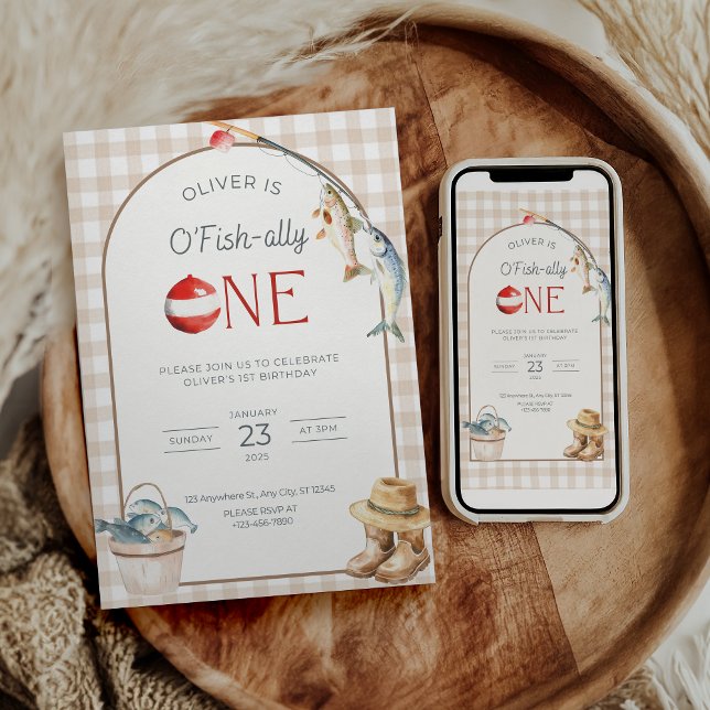 Invitación Fishing 1st Birthday Invitation O Fishally One  (Subido por el creador)