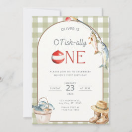 Invitación Fishing 1st Birthday Invitation O Fishally One