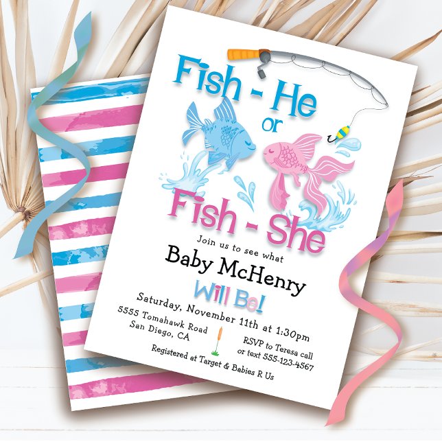 Invitación Fishing Baby Revelar Baby Shower (Subido por el creador)