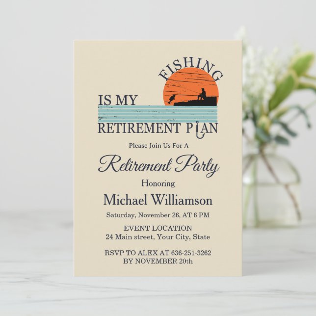 Invitación Fishing Retirement Party Invitation (Anverso de pie)