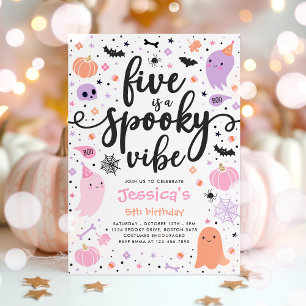 Invitación Five Es Un Fantasma De Vibe De Halloween