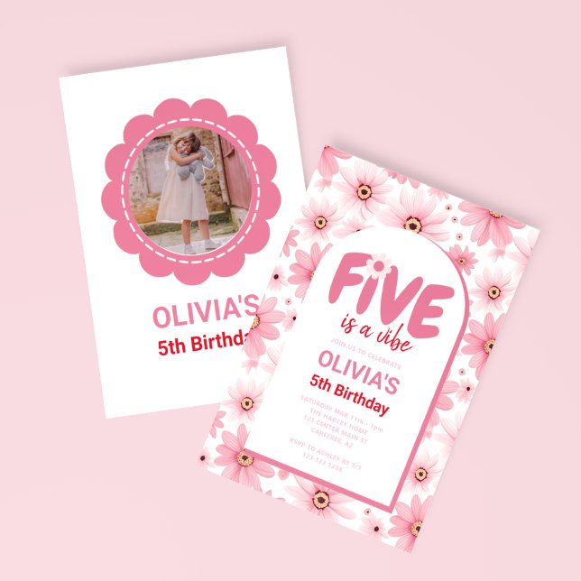 Invitación Five es una foto de cumpleaños de Vibe Daisy (Subido por el creador)