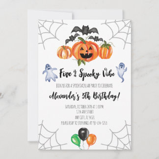 Invitación Five is a Spooky Vibe 5th Birthday Invitation