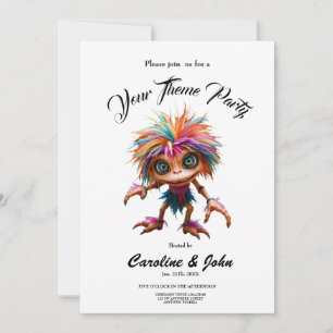 Invitación Fizzwiggle el duende travieso del arcoíris.