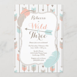 Invitación Flagrantes y tres tribus Fiesta de Tercer Cumpleañ