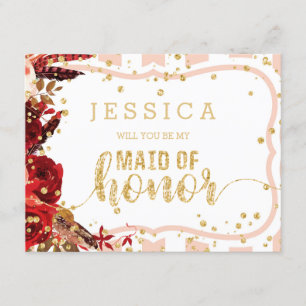 Invitación Flair de Raya de Melocotón ¿Serás mi Dama de Honor