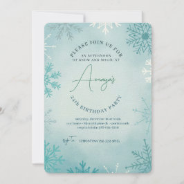 Invitación Flakes Frame Winter Birthday Bash Invitation
