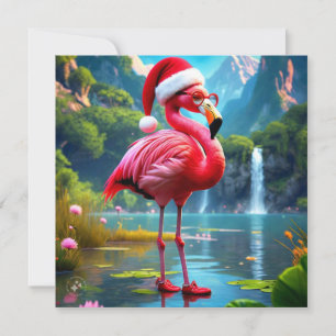 Invitación Flamenco de Navidad como Papá Noel-47476